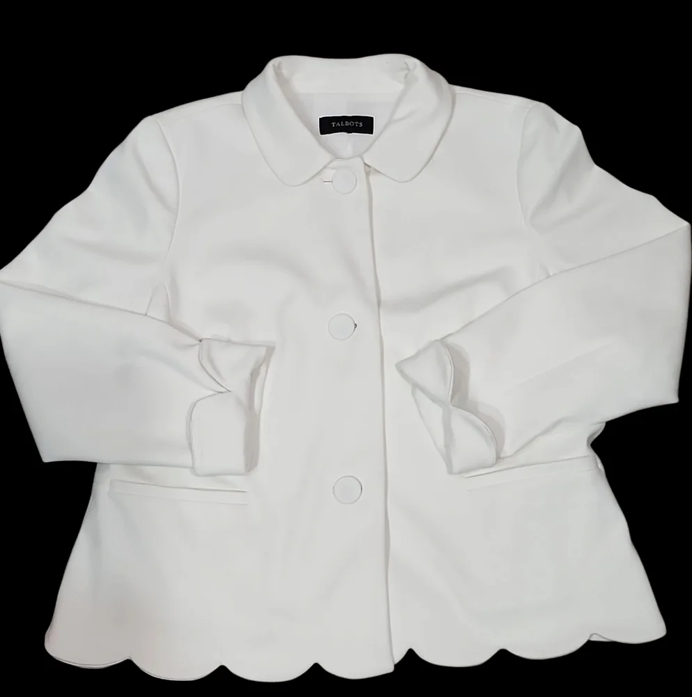Talbots Elegant White Women's Jacket. M - Picture 5 of 11